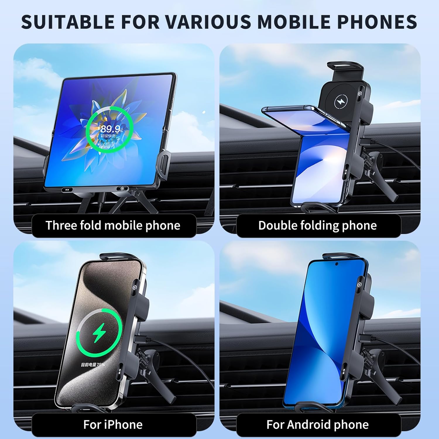 OneTouch Multifunctional Phone Holder With Wireless Charging