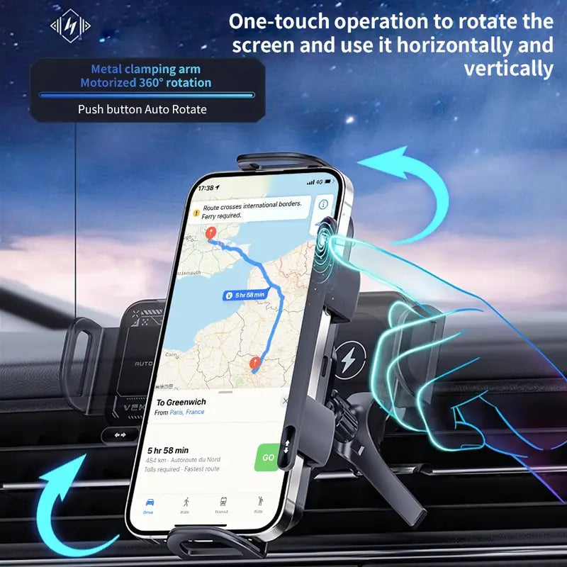 OneTouch Multifunctional Phone Holder With Wireless Charging